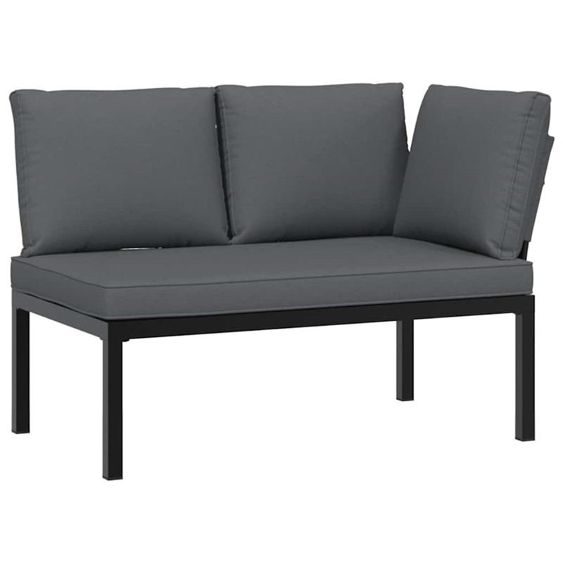 vidaXL 4 Piece Aluminum Sofa Set in Black/Brown/Anthracite