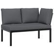vidaXL 4 Piece Aluminum Sofa Set in Black/Brown/Anthracite