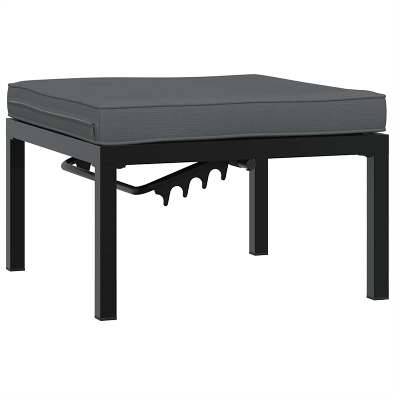 vidaXL 4 Piece Aluminum Sofa Set in Black/Brown/Anthracite