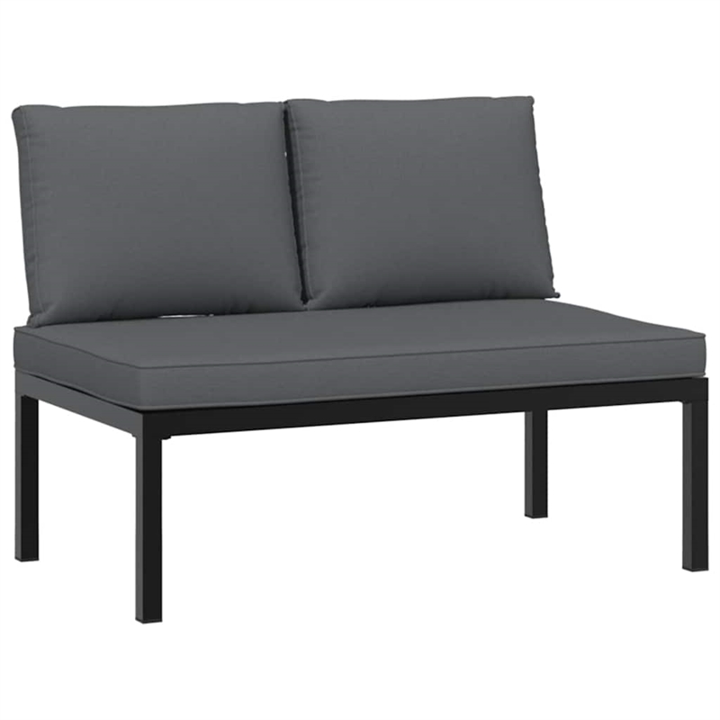 vidaXL 4 Piece Aluminum Sofa Set in Black/Brown/Anthracite