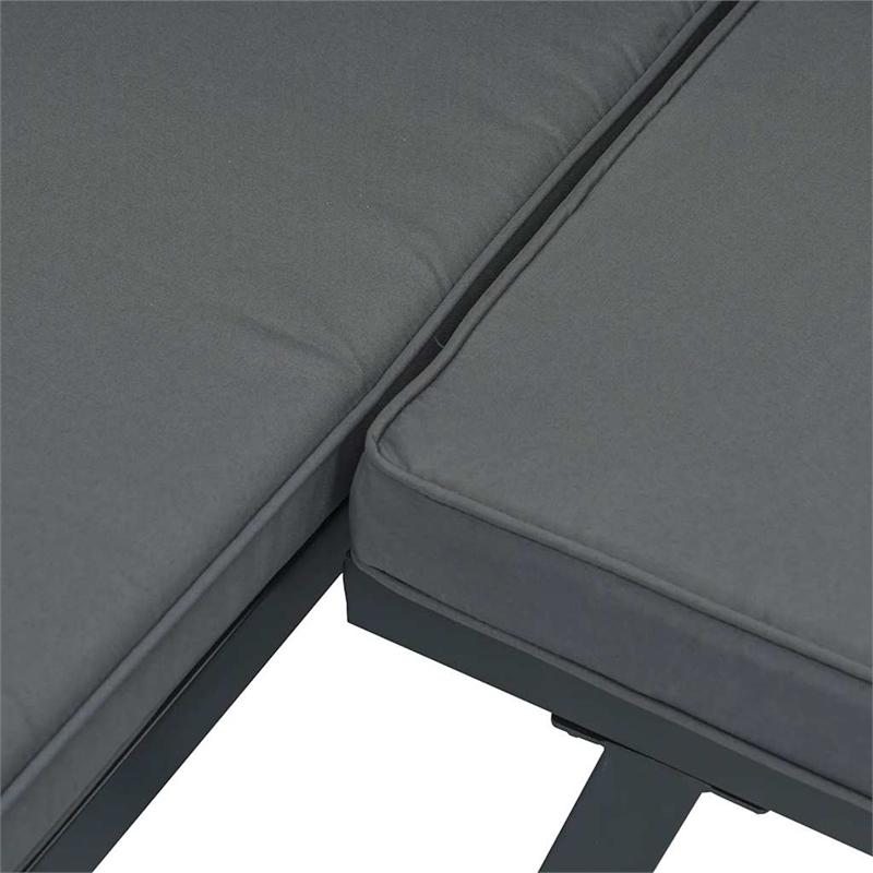vidaXL 4 Piece Aluminum Sofa Set in Black/Brown/Anthracite