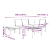 vidaXL 4 Piece Aluminum Sofa Set in Black/Brown/Anthracite