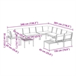 vidaXL 7 Piece Aluminum Patio Sofa Set in Black/Brown/Anthracite
