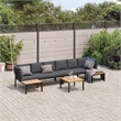 vidaXL 5 Piece Aluminum Sofa Set in Black/Anthracite