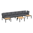 vidaXL 5 Piece Aluminum Sofa Set in Black/Anthracite