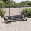 vidaXL 4 Piece Aluminum Sofa Set in Black/Anthracite