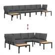 vidaXL 4 Piece Aluminum Sofa Set in Black/Anthracite