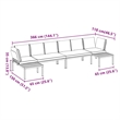 vidaXL 4 Piece Aluminum Sofa Set in Black/Anthracite