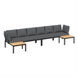 vidaXL 4 Piece Aluminum Sofa Set in Black/Anthracite