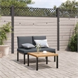 vidaXL 2 Piece Aluminum Sofa Set in Black/Anthracite