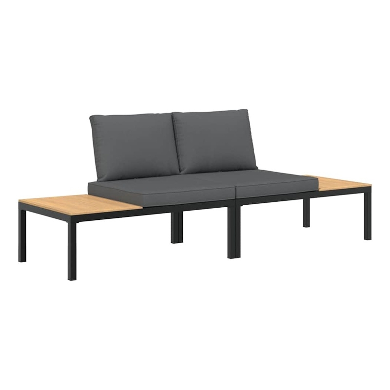 vidaXL 2 Piece Aluminum Sofa Set in Black/Anthracite