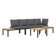 vidaXL 4 Piece Aluminum Sofa Set in Black/Brown/Anthracite