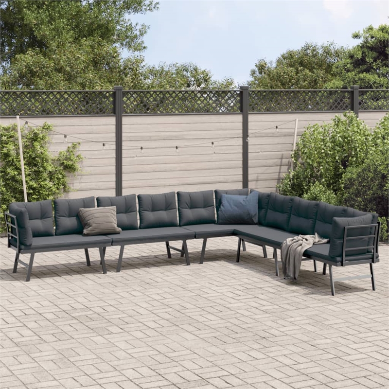 vidaXL Steel Large Bench in Black