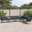 vidaXL Steel Large Bench in Black