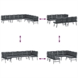 vidaXL Steel Large Bench in Black