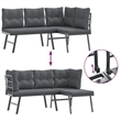 vidaXL Steel Large Bench in Black