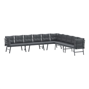 vidaXL Steel Large Bench in Black