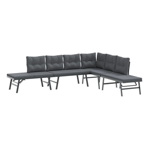 vidaXL 4 Piece Steel Bench in Black