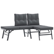 vidaXL Steel Large Garden Bench in Black