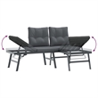 vidaXL Steel Large Garden Bench in Black
