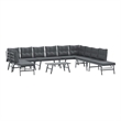 vidaXL Steel Large Garden Bench in Black