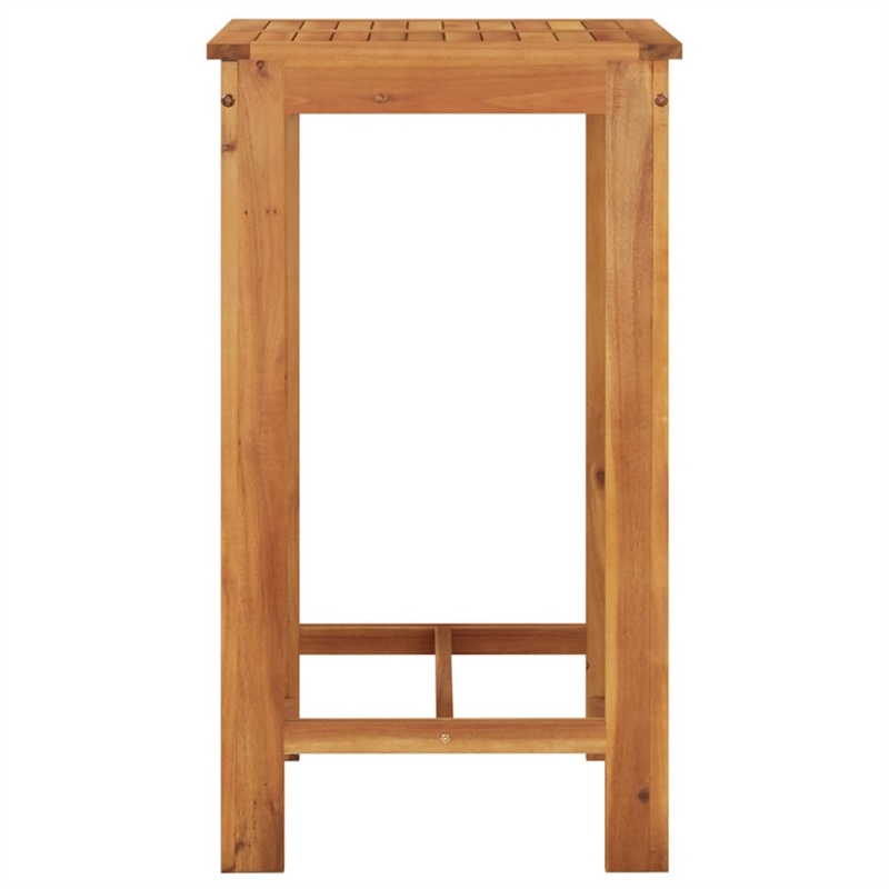 vidaXL 3 Piece Solid Acacia Wood Bar Set in White/Brown/Cream