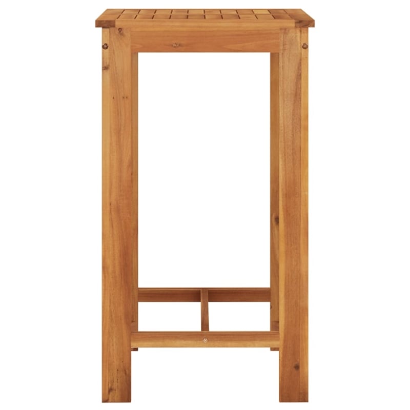 vidaXL 5 Piece Solid Acacia Wood Bar Set in Brown/Cream