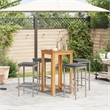 vidaXL 5 Piece Solid Acacia Wood Bar Set in Gray/Anthracite