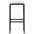 vidaXL 5 Piece Solid Acacia Wood Large Bar Set in White/Brown/Cream