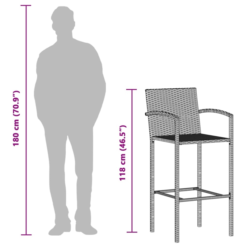 vidaXL 5 Piece Solid Acacia Wood Bar Set in Black