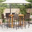 vidaXL 7 Piece Solid Acacia Wood Medium Bar Set in Brown