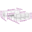 vidaXL 8 Piece Wood Small Patio Sofa Set in White/Brown/Cream