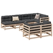 vidaXL 8 Piece Wood Small Sofa Set in Natural
