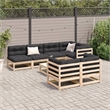 vidaXL 8 Piece Wood Patio Sofa Set in Anthracite