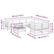vidaXL 9 Piece Wood Large Sofa Set in White/Brown/Cream