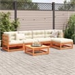 vidaXL 6 Piece Wood Patio Sofa Set in Brown/Cream