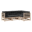 vidaXL 4 Piece Wood Patio Sofa Set in Anthracite/Natural
