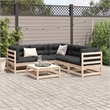 vidaXL 6 Piece Wood Sofa Set in Natural