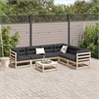 vidaXL 7 Piece Wood Patio Sofa Set in Brown/Cream