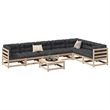 vidaXL 8 Piece Wood Large Sofa Set in Natural