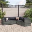 vidaXL 5 Piece Poly Rattan Lounge Set in Gray/Anthracite
