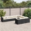 vidaXL 10 Piece Patio Sofa Set in Black/White/Cream