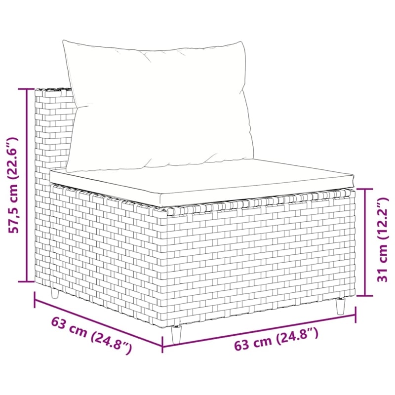 vidaXL 10 Piece Patio Sofa Set in Black/White/Cream