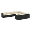 vidaXL 10 Piece Patio Sofa Set in Black/White/Cream