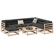 vidaXL 8 Piece Wood Sofa Set in Natural