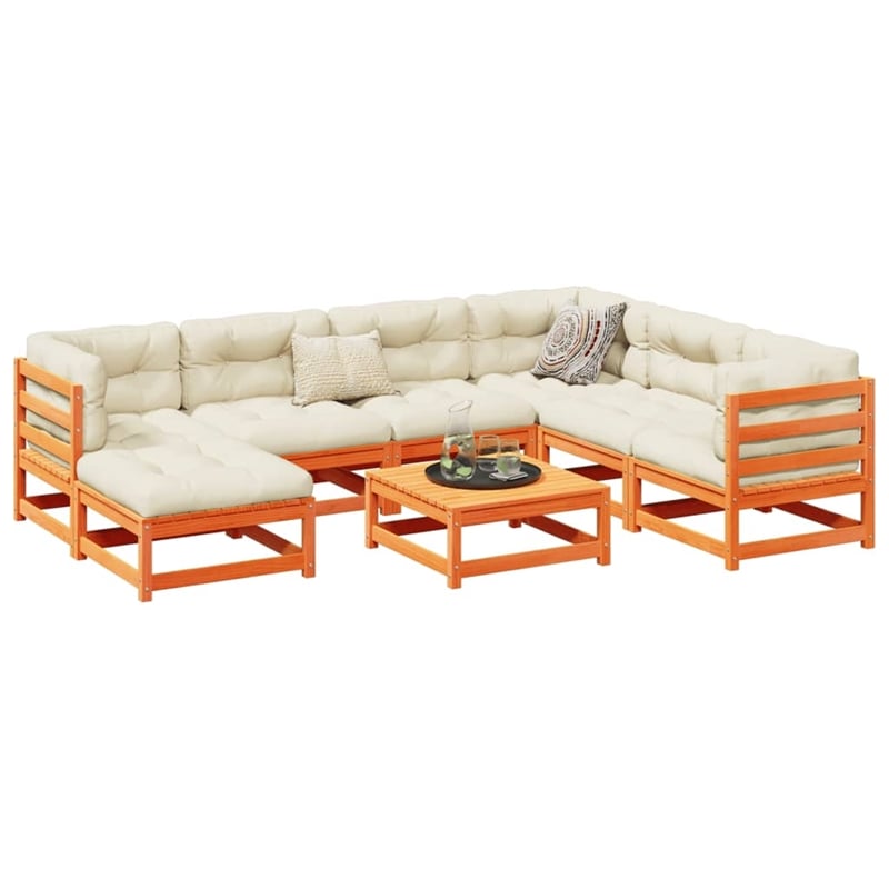 vidaXL Wood Large Sofa Set in Brown