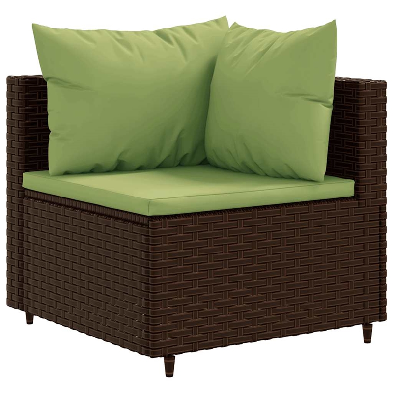 vidaXL 6 Piece Poly Rattan Lounge Set in Green/Brown