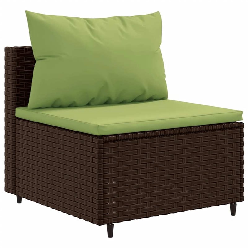 vidaXL 6 Piece Poly Rattan Lounge Set in Green/Brown