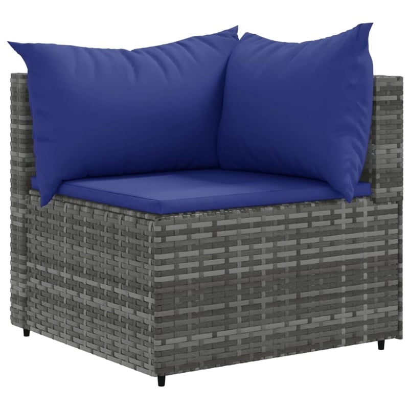 vidaXL Steel Patio Sofa Set in Gray/Blue