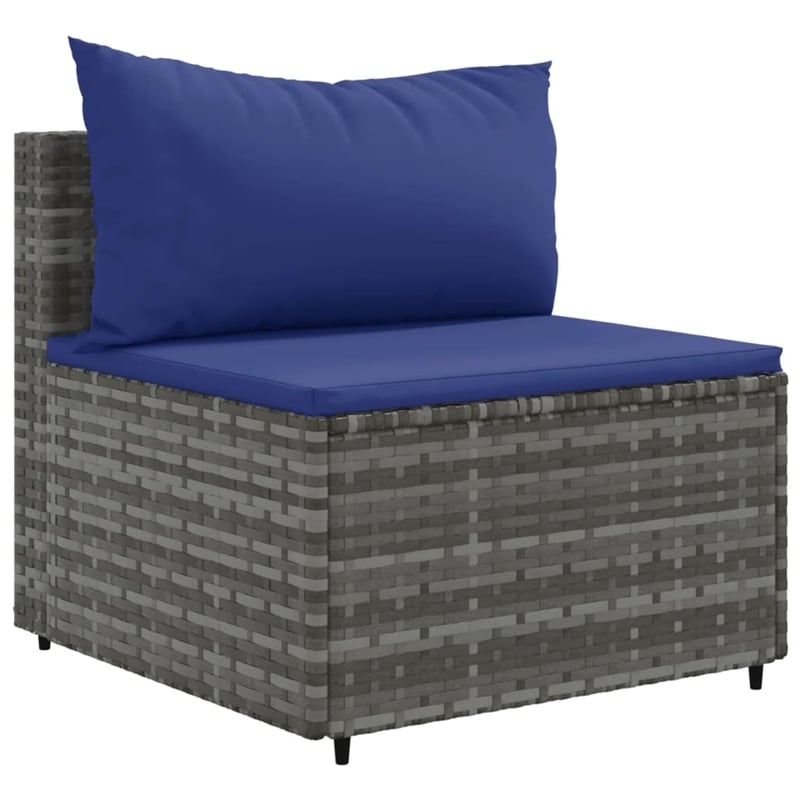 vidaXL Steel Patio Sofa Set in Gray/Blue